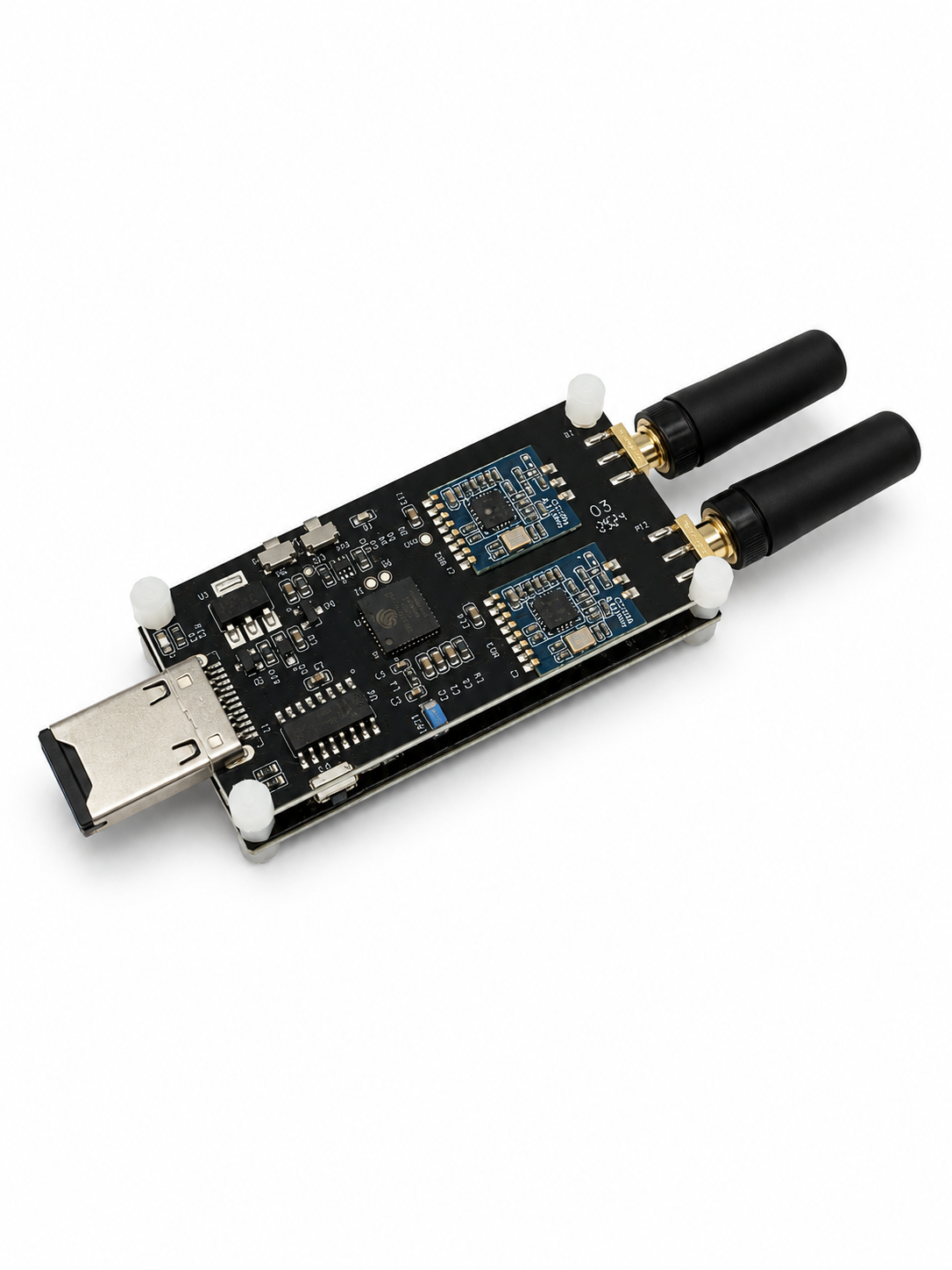 Evil Crow RF V2 2.4GHz RF Module Board Adapter with Two CC1101 & One NRF24L01 for Signal Receiver, Transmitter, Attack, URH Parse, Mousejacking, Range Testing