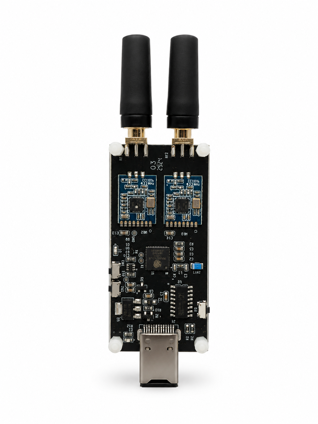 Evil Crow RF V2 2.4GHz RF Module Board Adapter with Two CC1101 & One NRF24L01 for Signal Receiver, Transmitter, Attack, URH Parse, Mousejacking, Range Testing