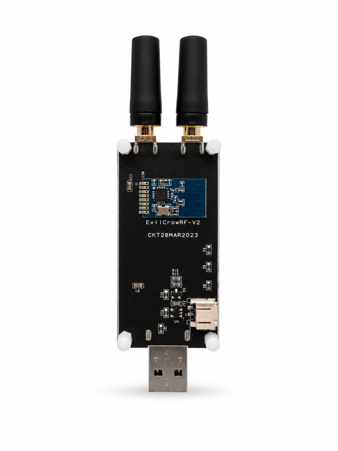 Evil Crow RF V2 2.4GHz RF Module Board Adapter with Two CC1101 & One NRF24L01 for Signal Receiver, Transmitter, Attack, URH Parse, Mousejacking, Range Testing