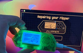 Flipper Zero with a colorful shell