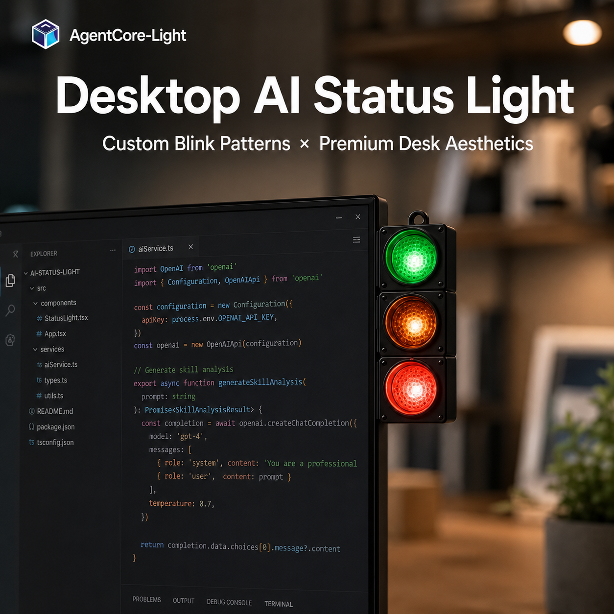 AgentCore-Light DeskSignal AI Workflow Status Light for Windows and macOS