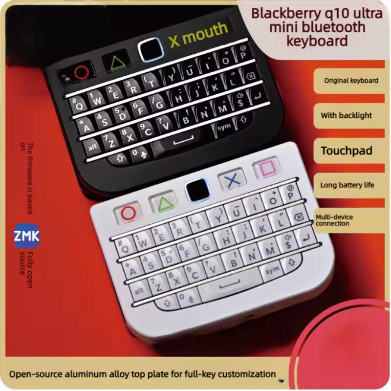 Blackberry Q10 Mini Keyboard with Trackpad Bluetooth USB Dual Mode Dpi Ten Speed Adjustment All Keys Have No Conflicts